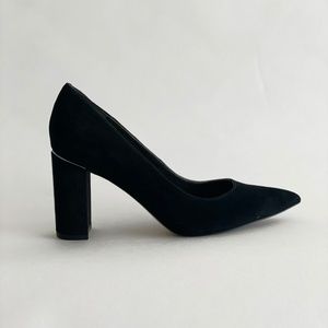 Mark Fisher_Viviene Block-Heel Pumps_Black Suede